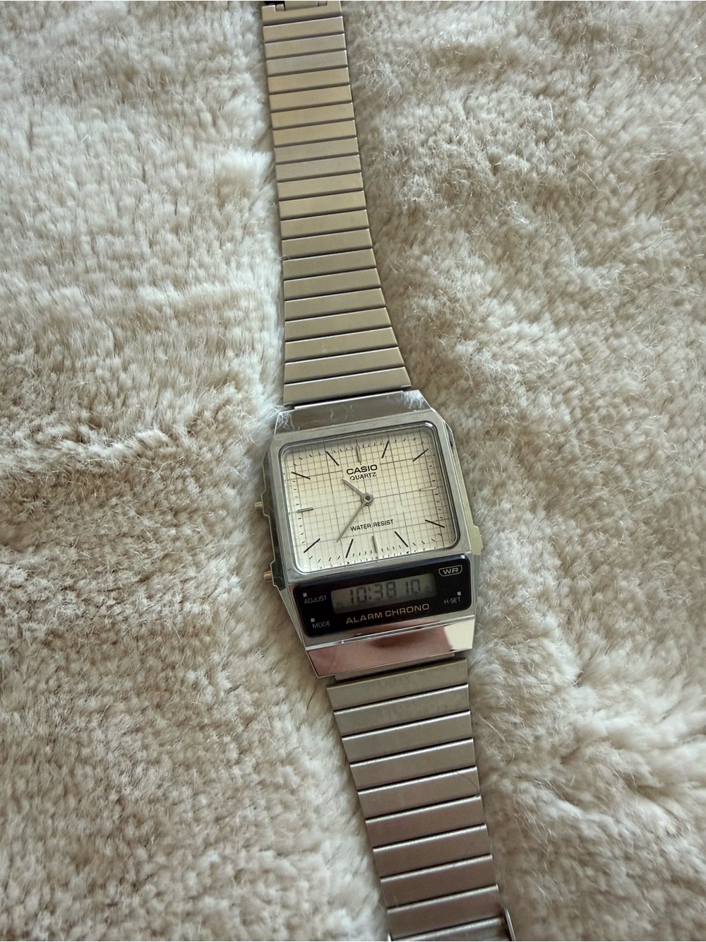 Casio AQ-800E Alarm Chrono Silver Dual-Display Watch